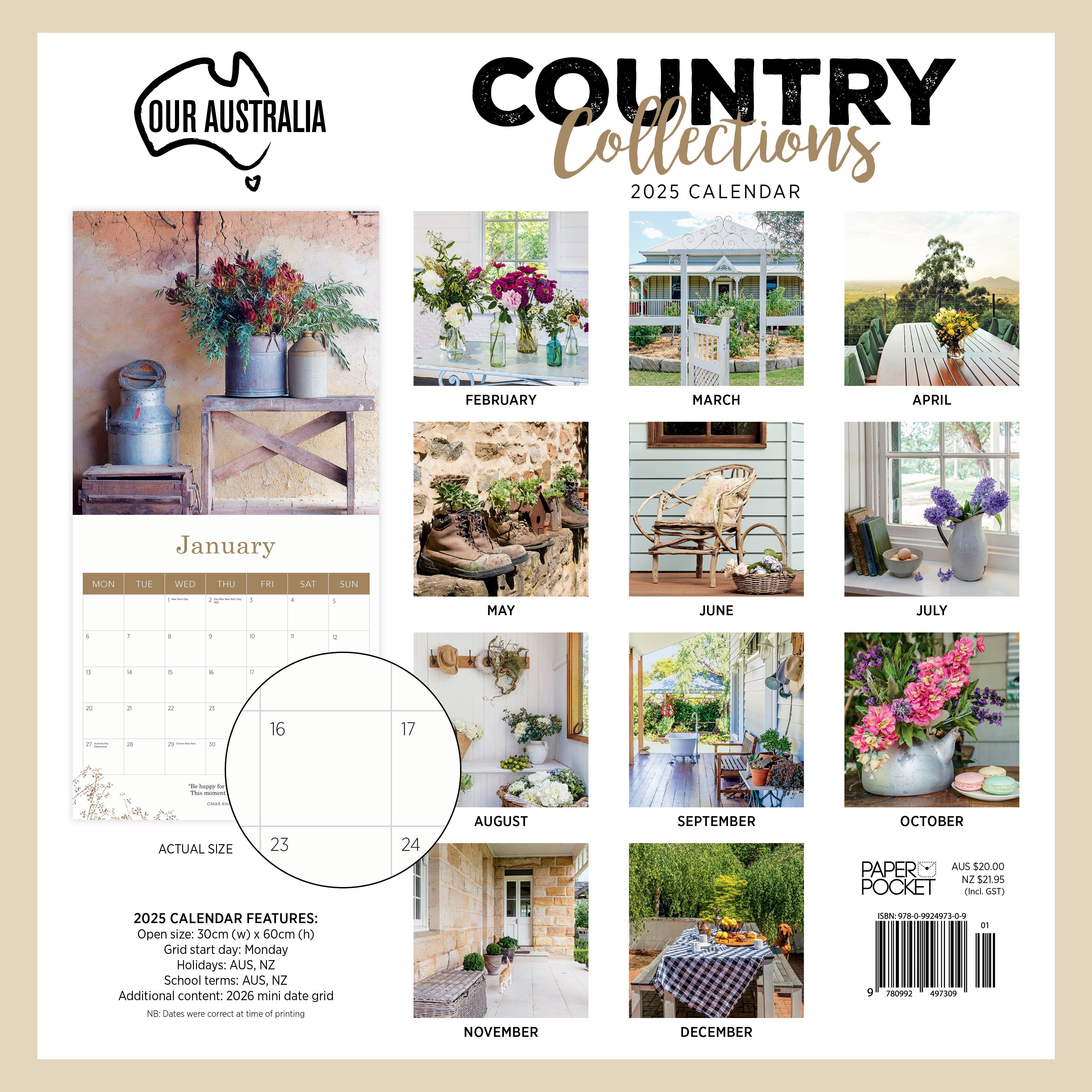 2025 Our Australia Country Collections - Square Wall Calendar