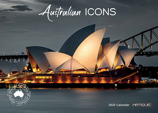 2025 Australian Icons By Artique - Horizontal Wall Calendar