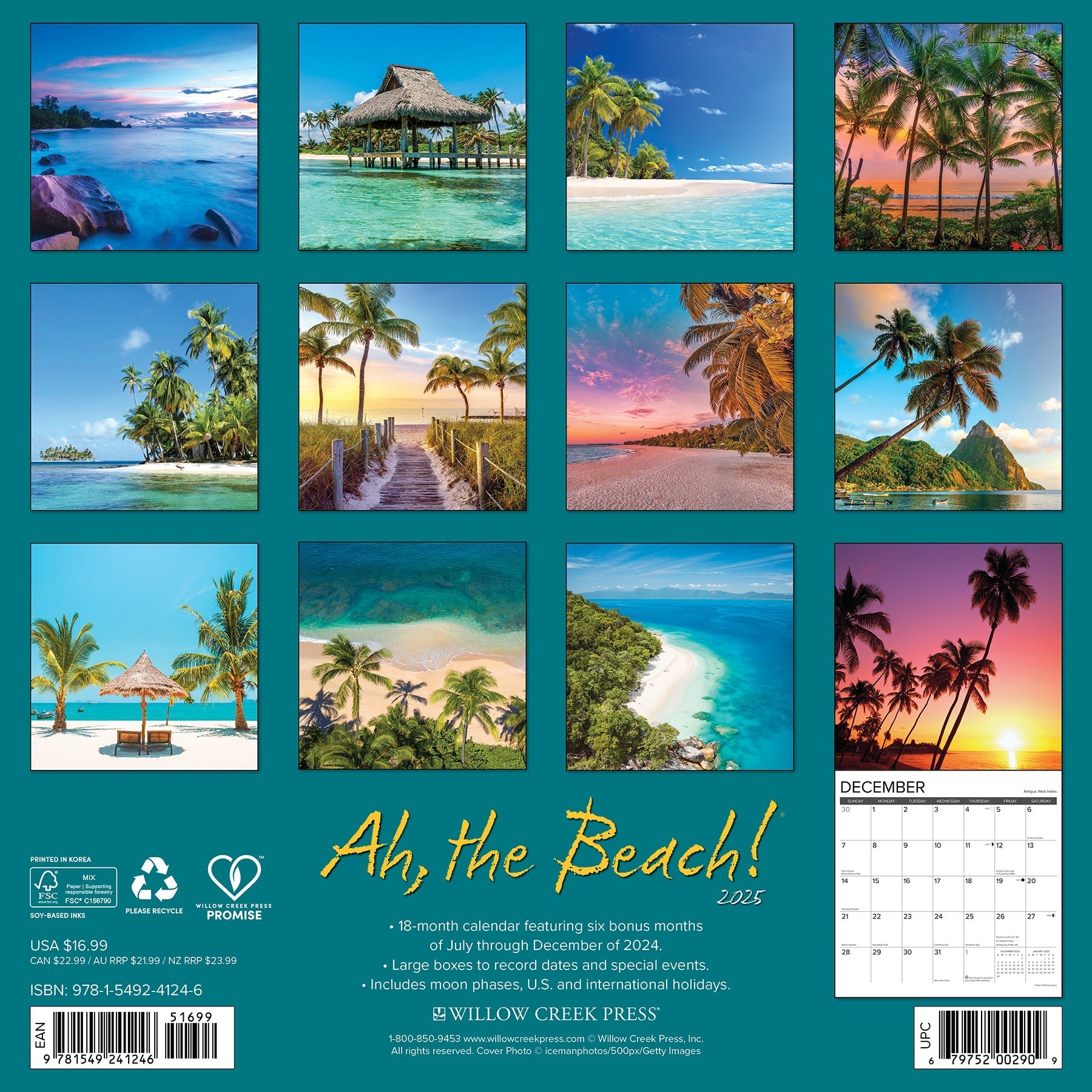 2025 Ah, The Beach! - Square Wall Calendar (US Only)