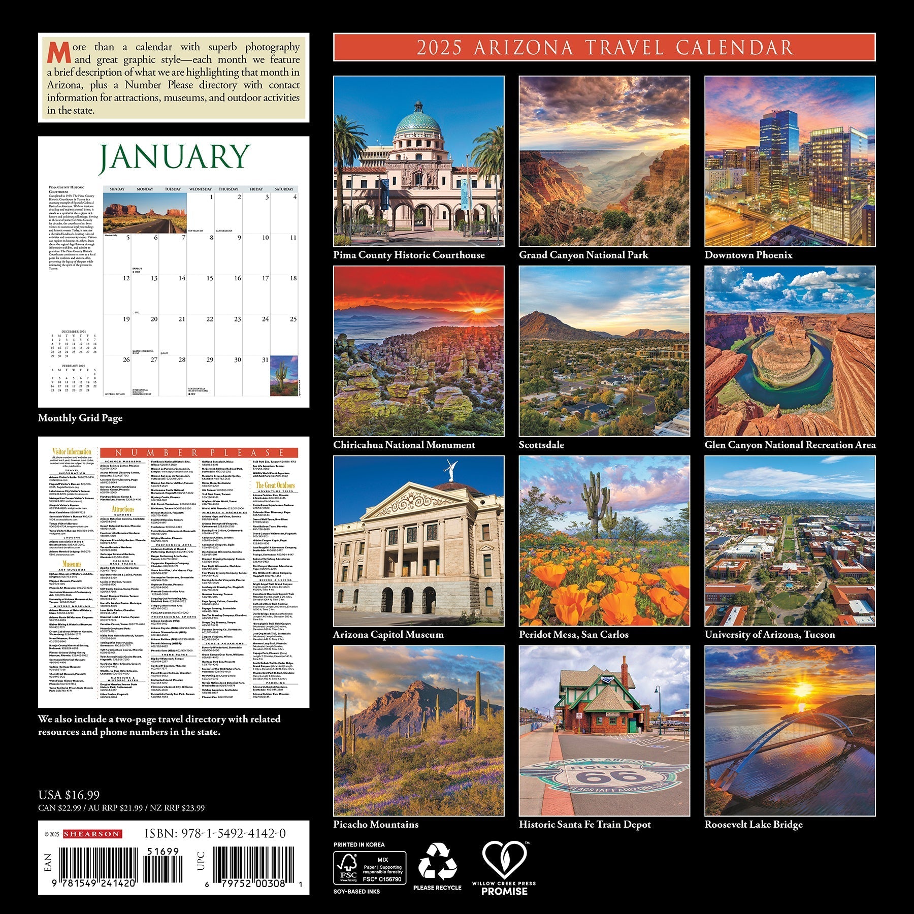 2025 Arizona - Square Wall Calendar (US Only)