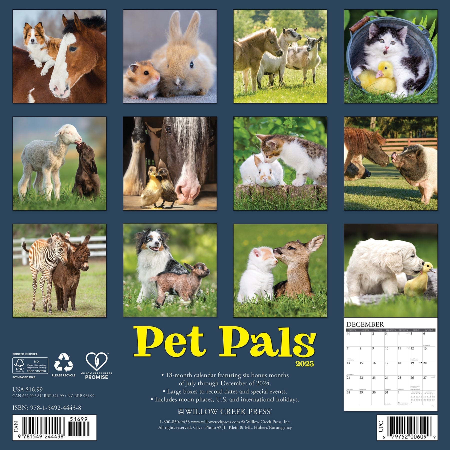 2025 Pet Pals - Square Wall Calendar (US Only)