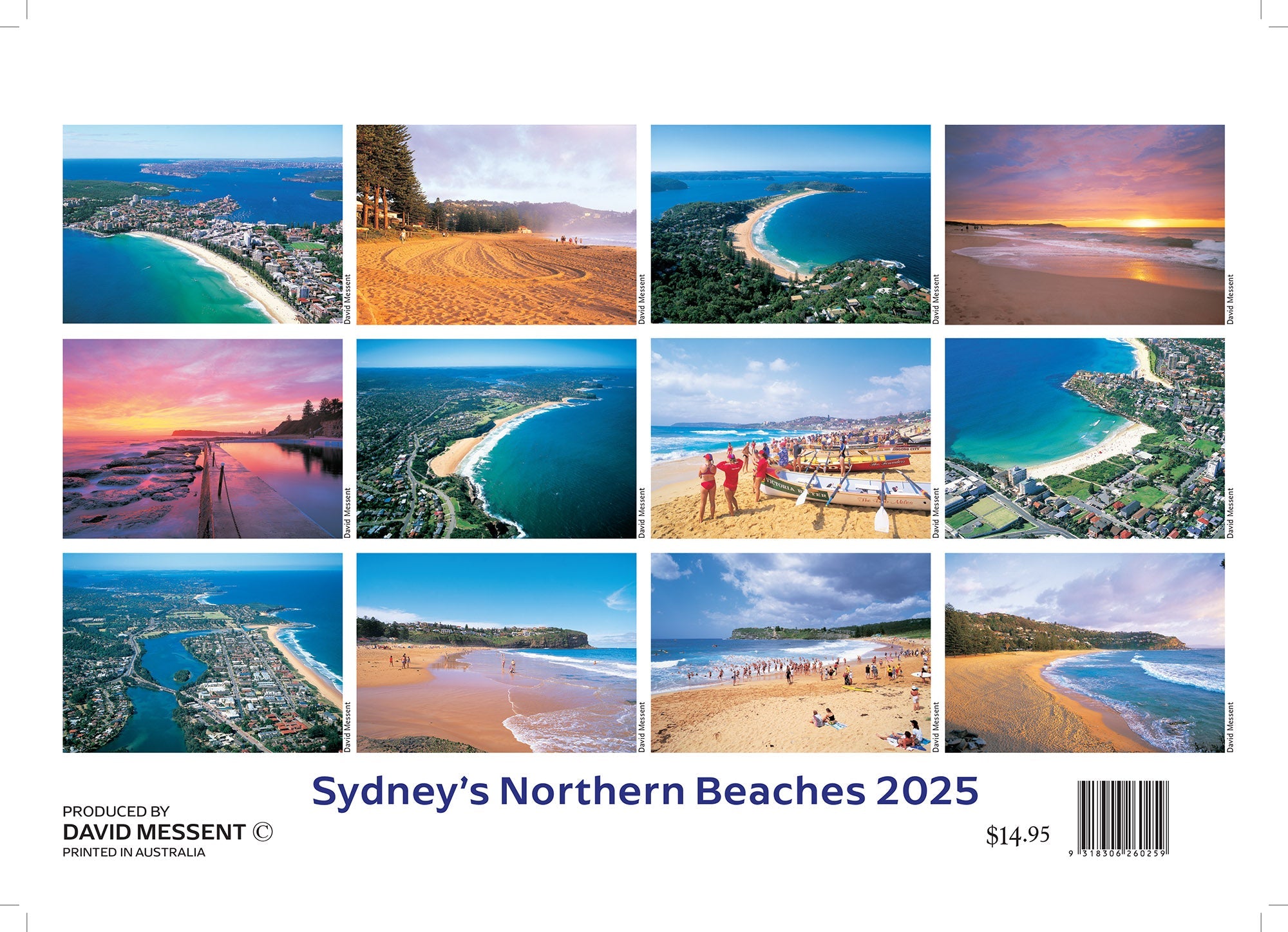 2025 Sydney North Beaches By David Messent - Horizontal Wall Calendar