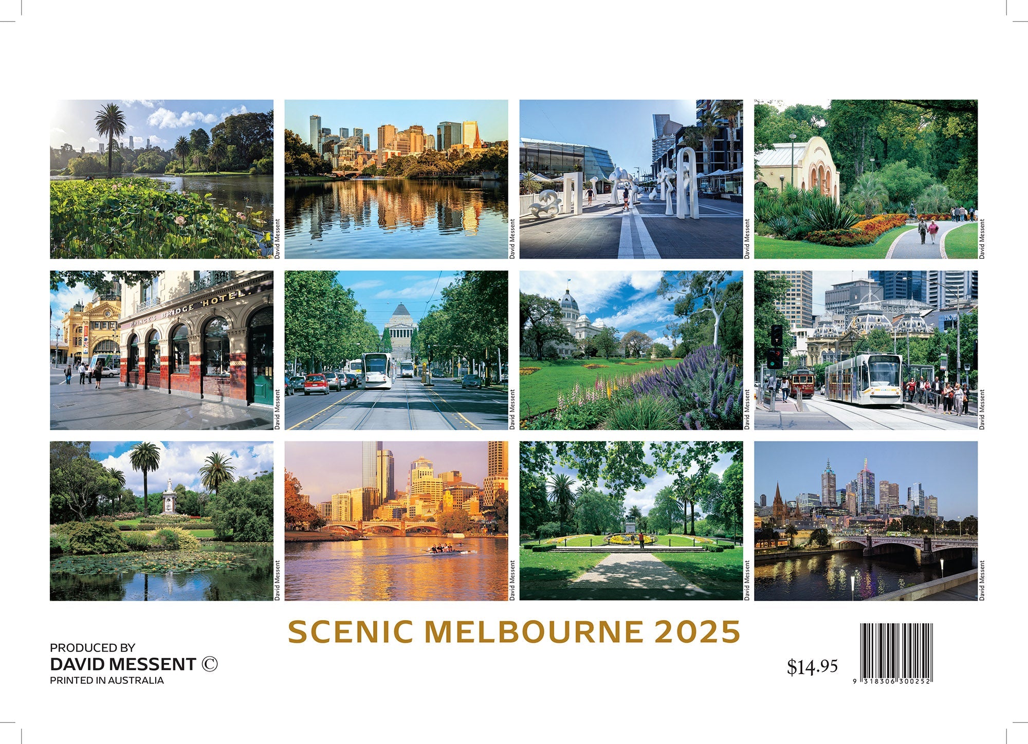 2025 Scenic Melbourne By David Messent - Horizontal Wall Calendar