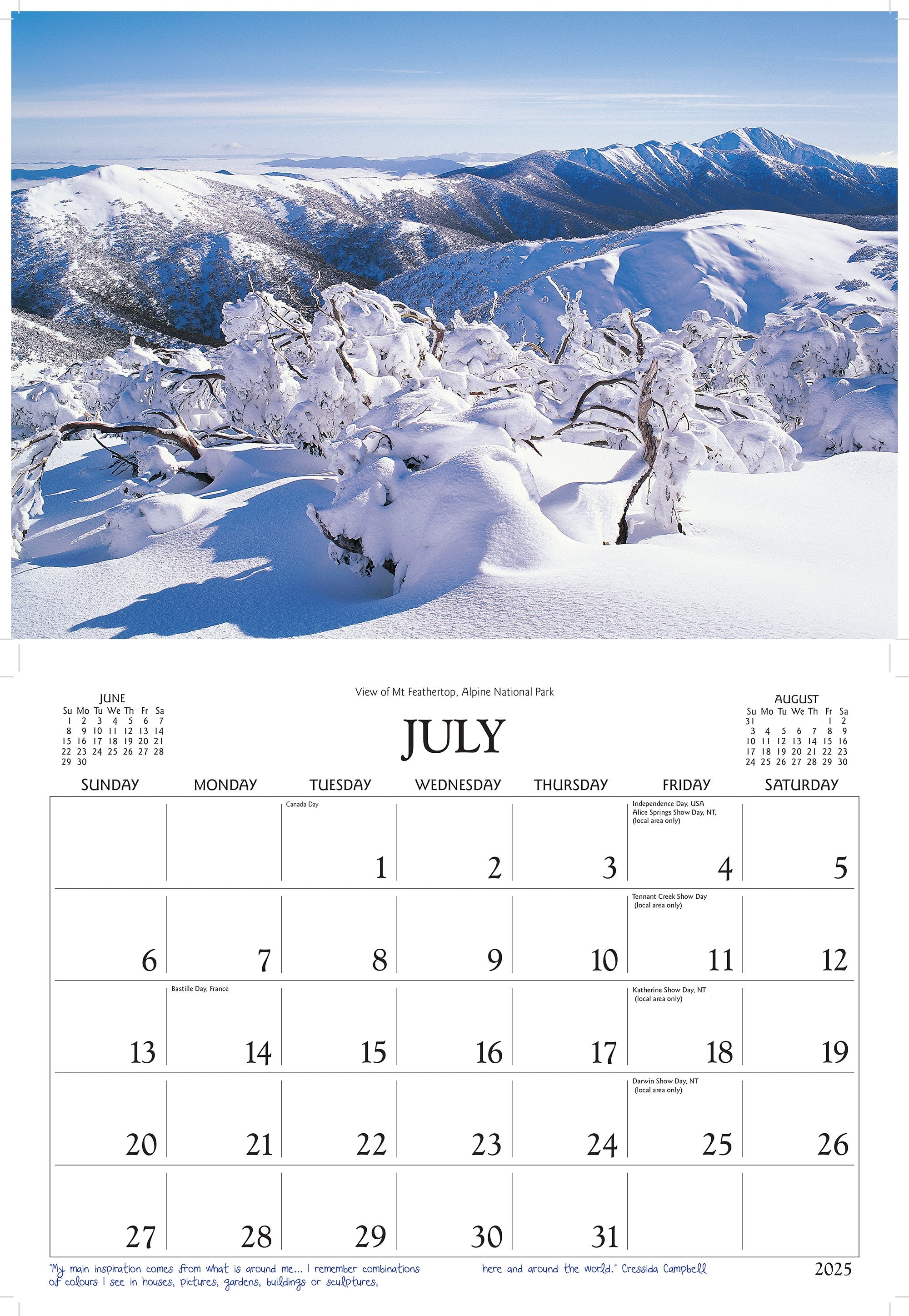 2025 January Calendar Page Picturesque Synonym