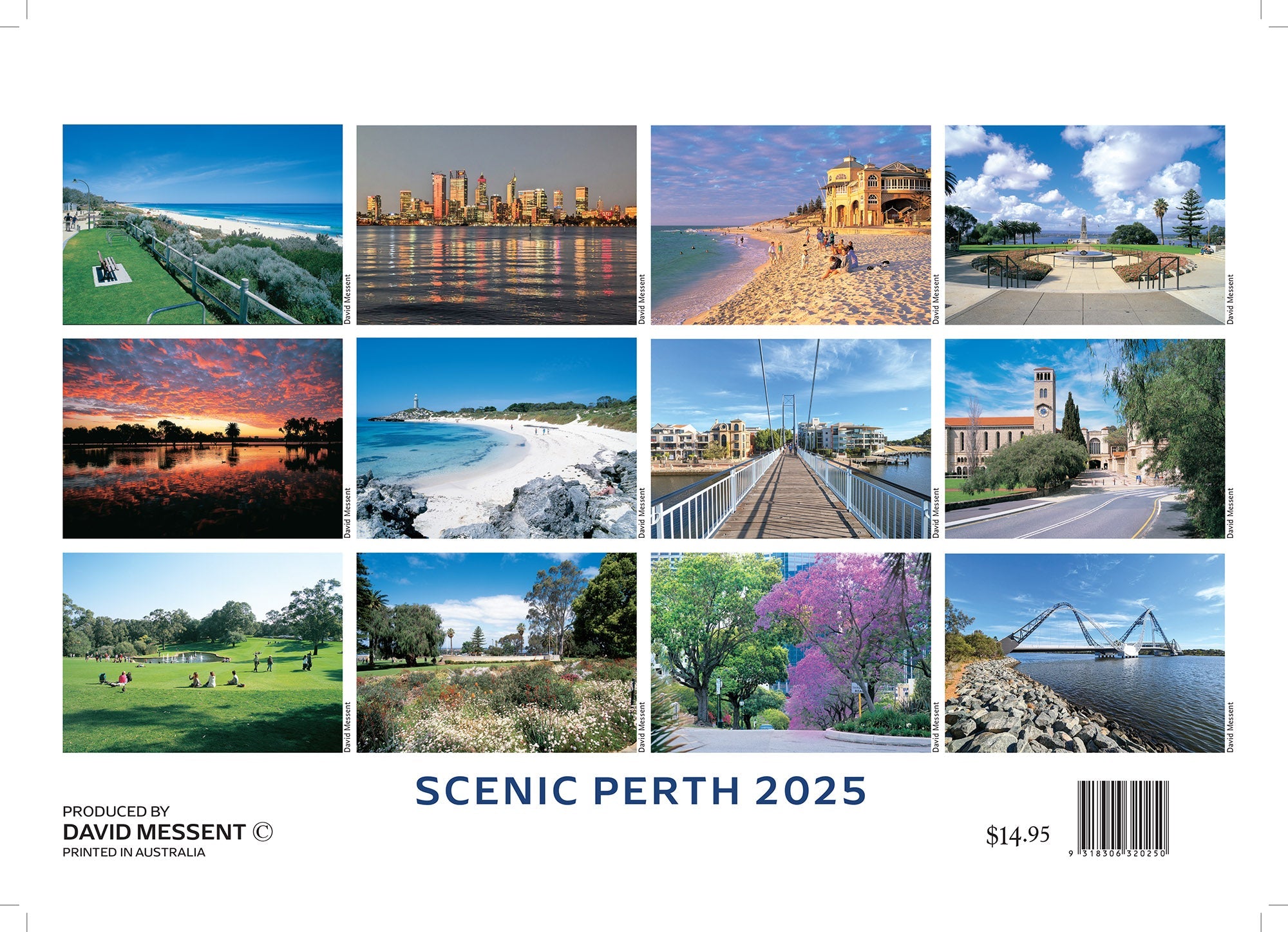 2025 Scenic Perth By David Messent - Horizontal Wall Calendar