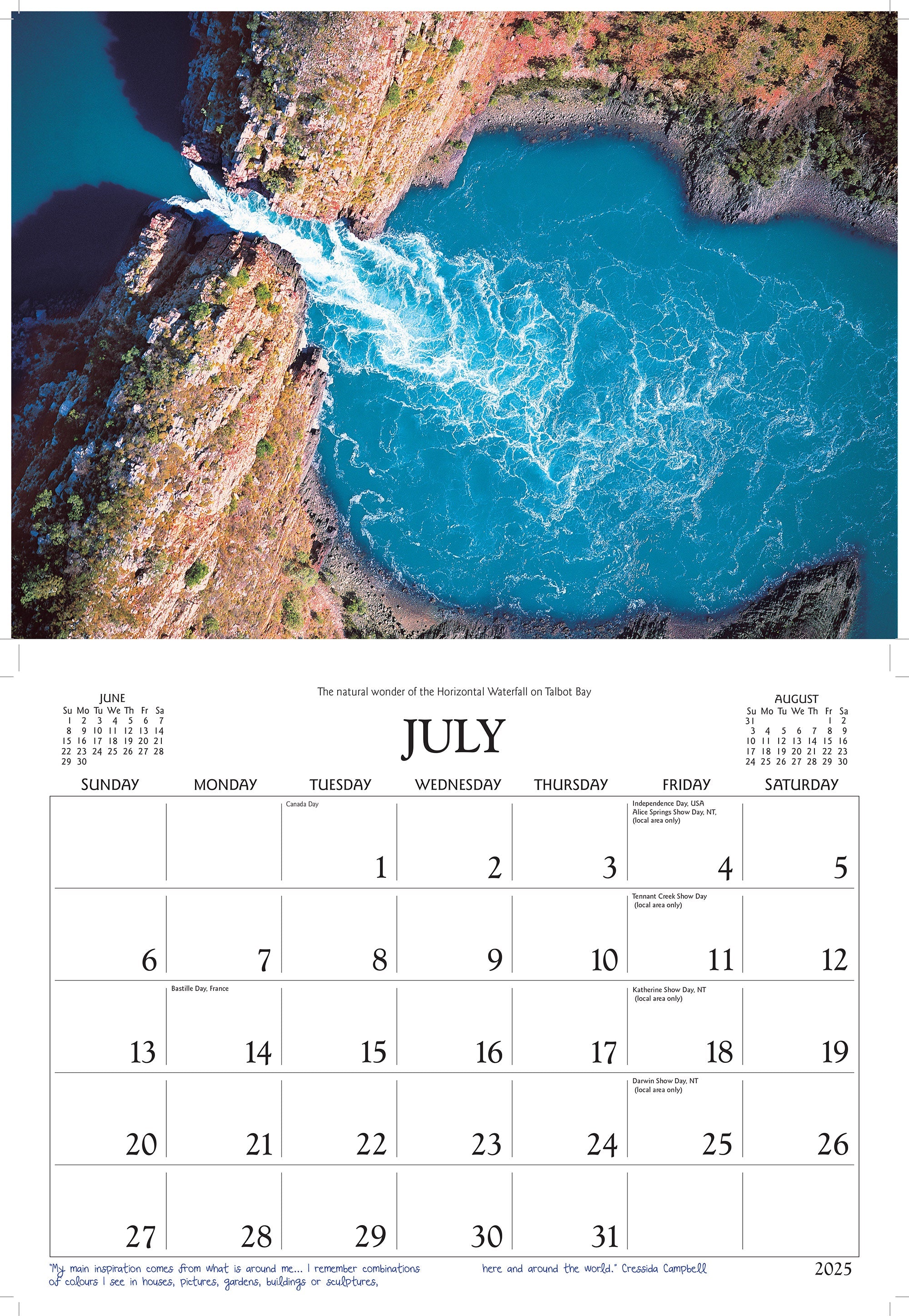 2025 Western Australia By David Messent - Horizontal Wall Calendar