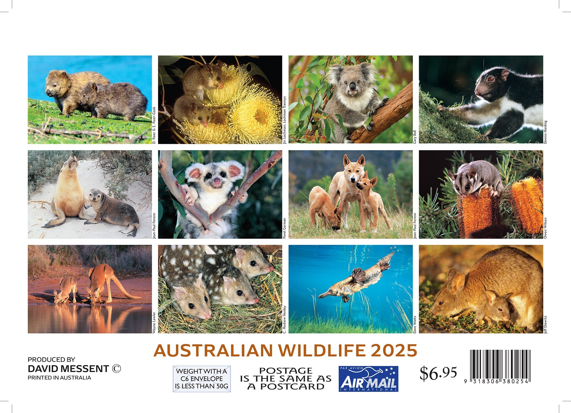 2025 Mini Australian Wildlife By David Messent - Mini Pocket Calendar