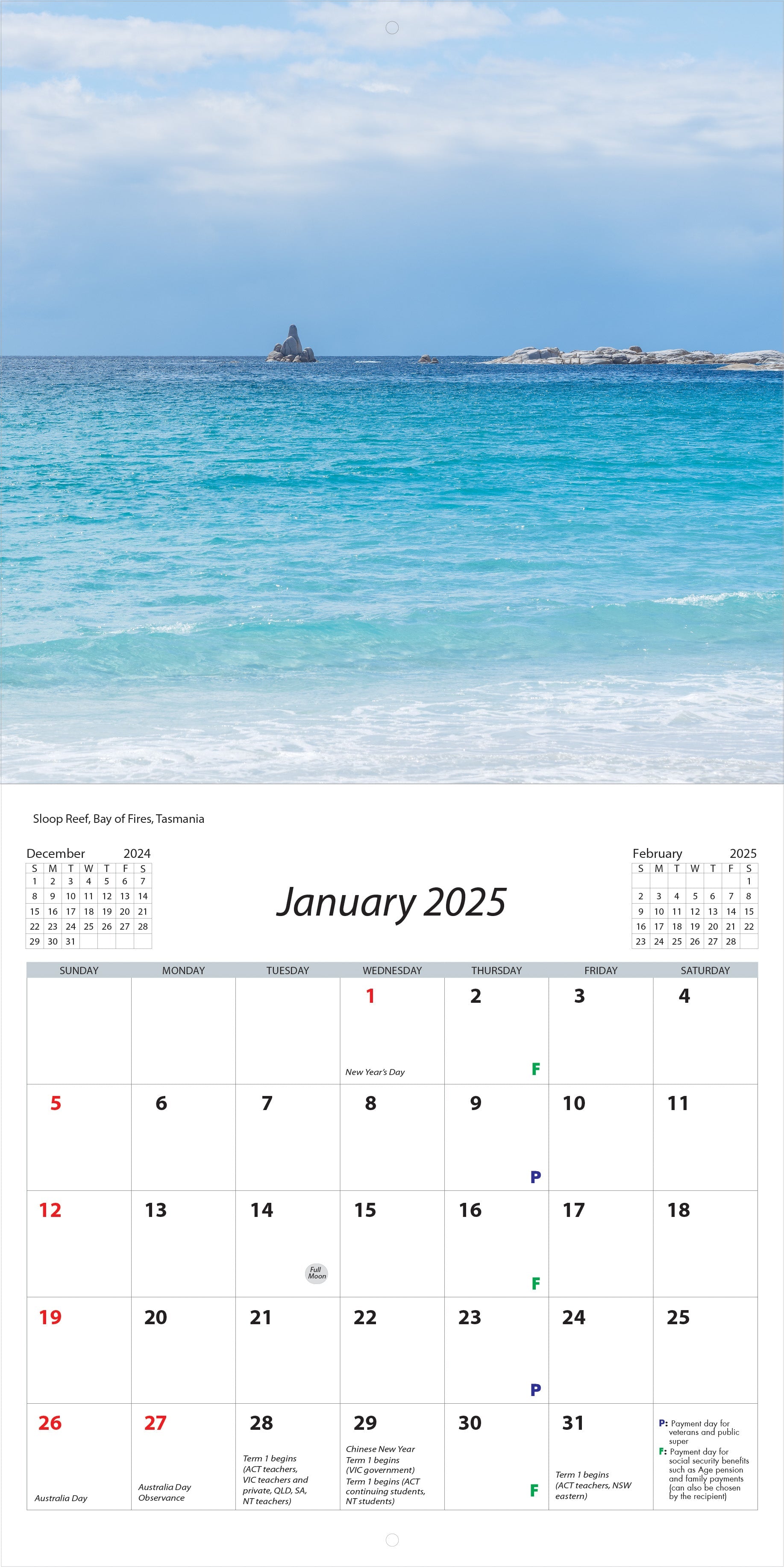 2025 Australian Seascapes - Square Wall Calendar