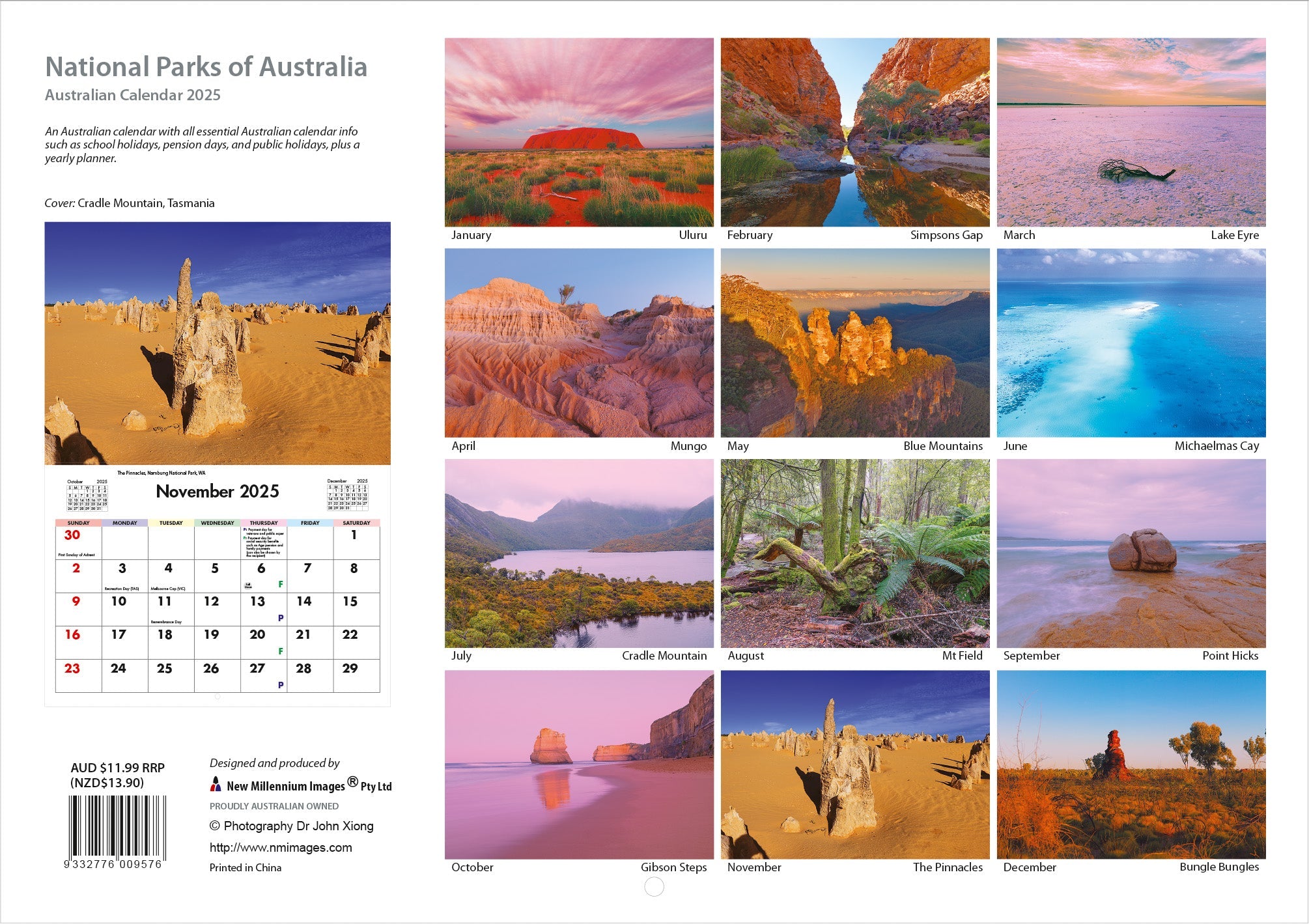 2025 National Parks Of Australia - Horizontal Wall Calendar