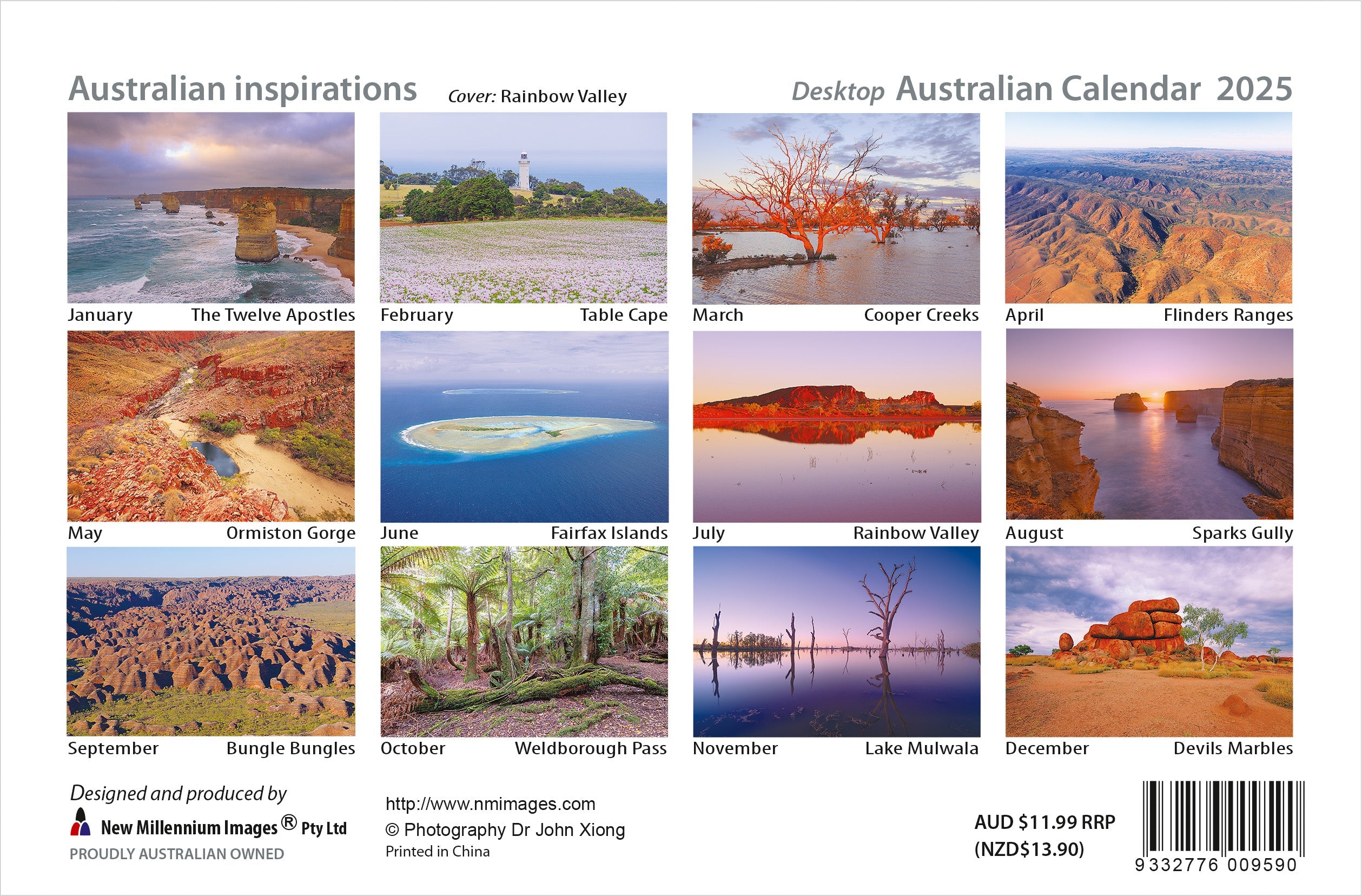 2025 Australian Inspirations - Desk Easel Calendar