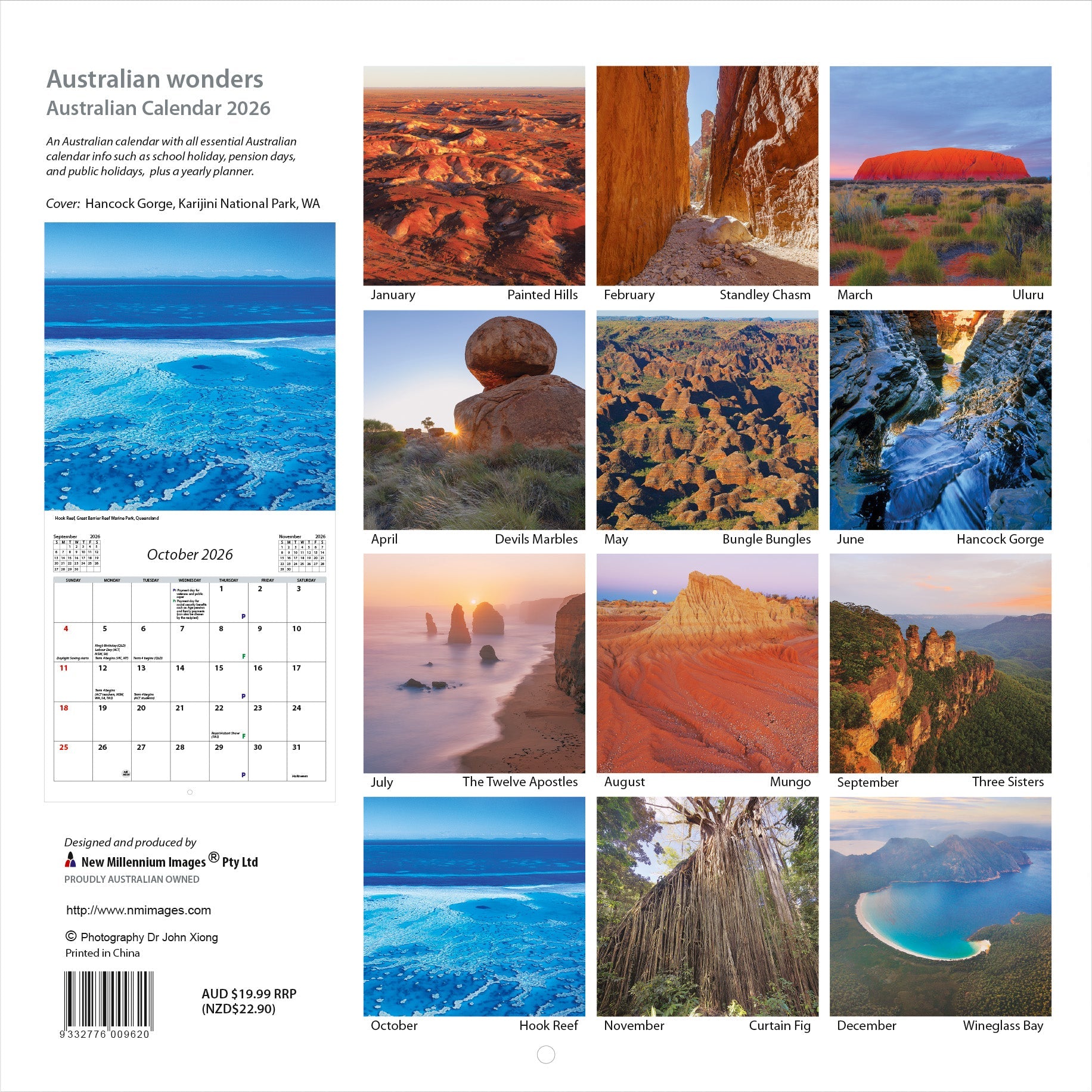 2026 Australian Wonders - Square Wall Calendar