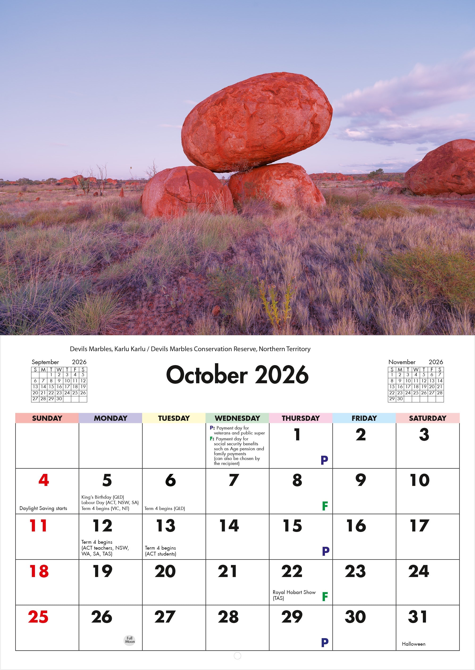 2026 Magnificent Australia - Horizontal Wall Calendar