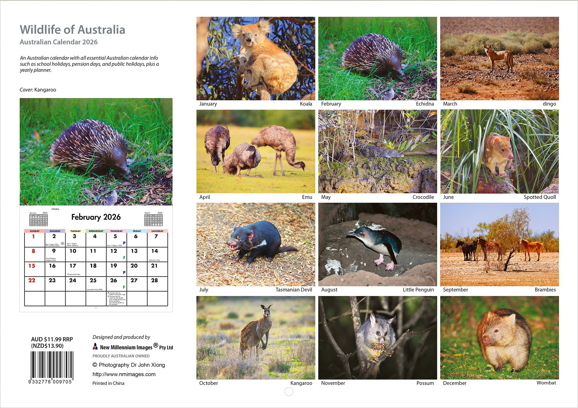 2026 Wildlife Of Australia - Horizontal Wall Calendar