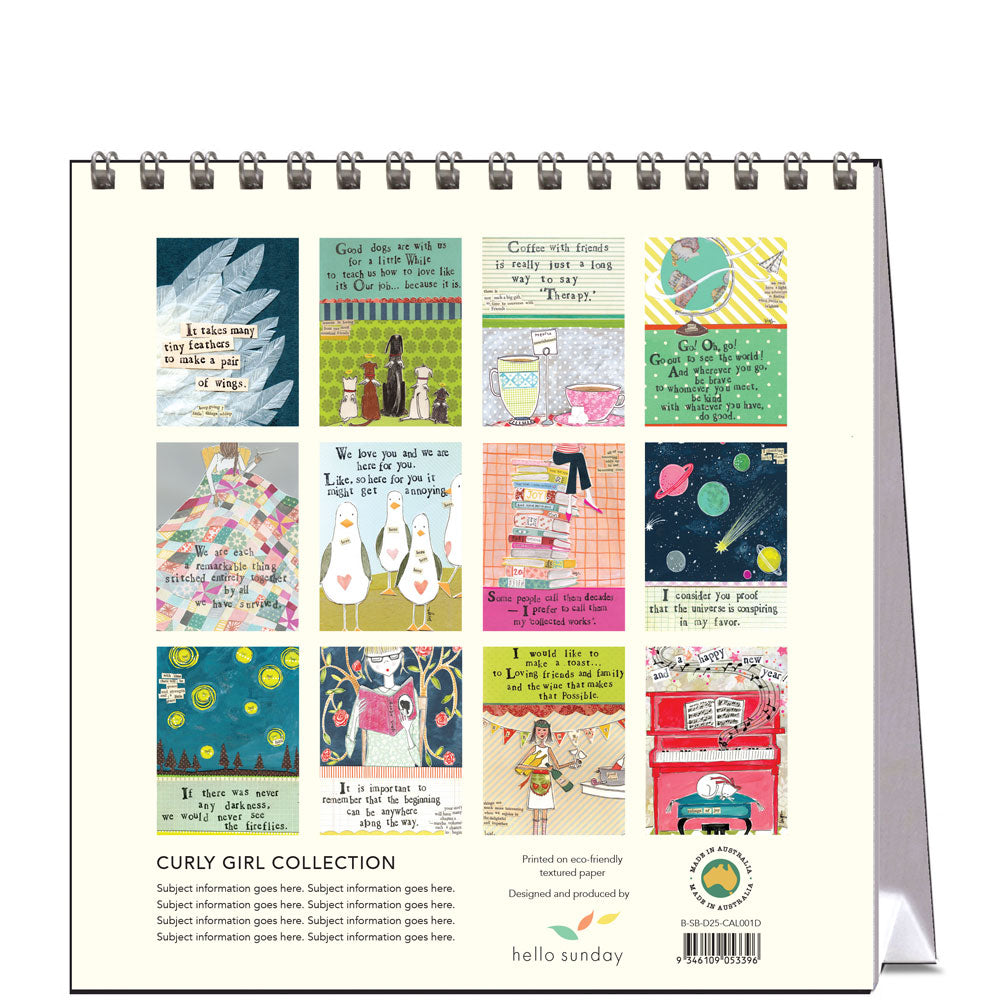 2025 Curly Girl Collection - Desk Easel Calendar