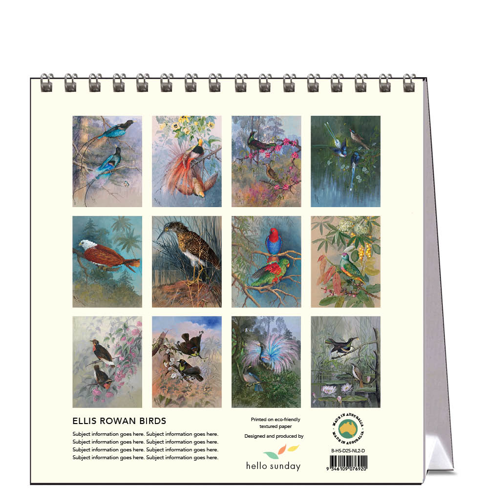 2025 Ellis Rowan Birds - Desk Easel Calendar