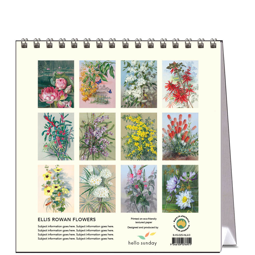 2025 Ellis Rowan Flowers - Desk Easel Calendar