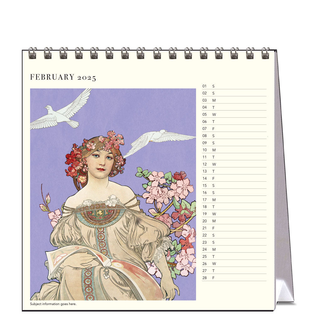 2025 Alphonse Mucha - Desk Easel Calendar