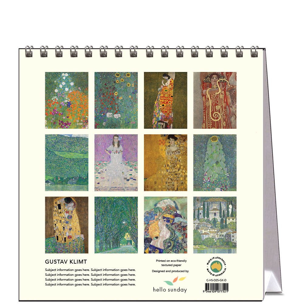 2025 Gustav Klimt - Desk Easel Calendar