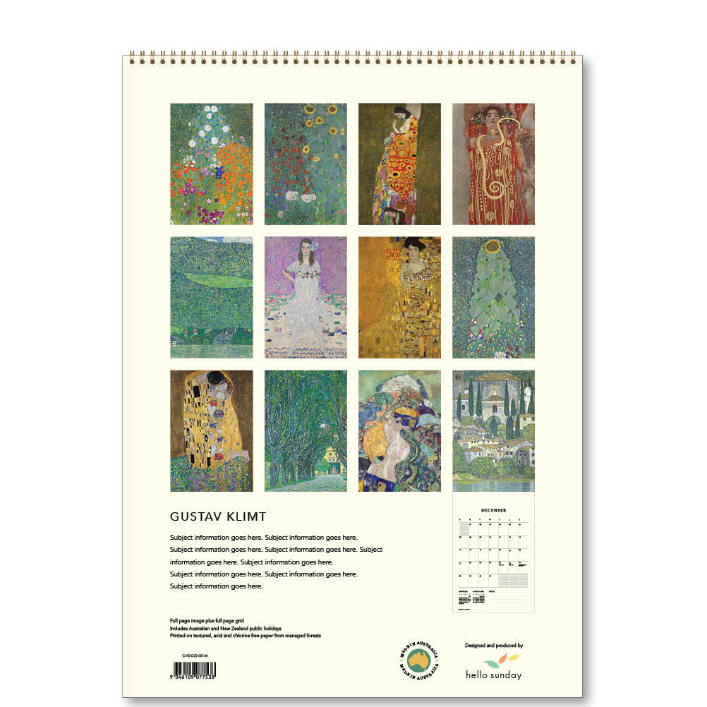 2025 Gustav Klimt - Deluxe Wall Calendar