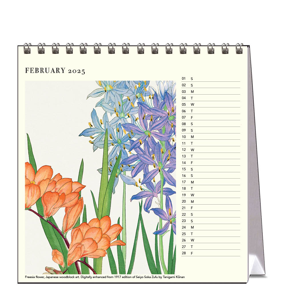 2025 Japanese Flowers - Desk Easel Calendar