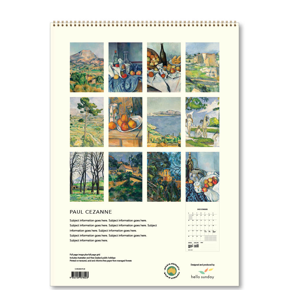 2025 Paul Cezanne - Deluxe Wall Calendar