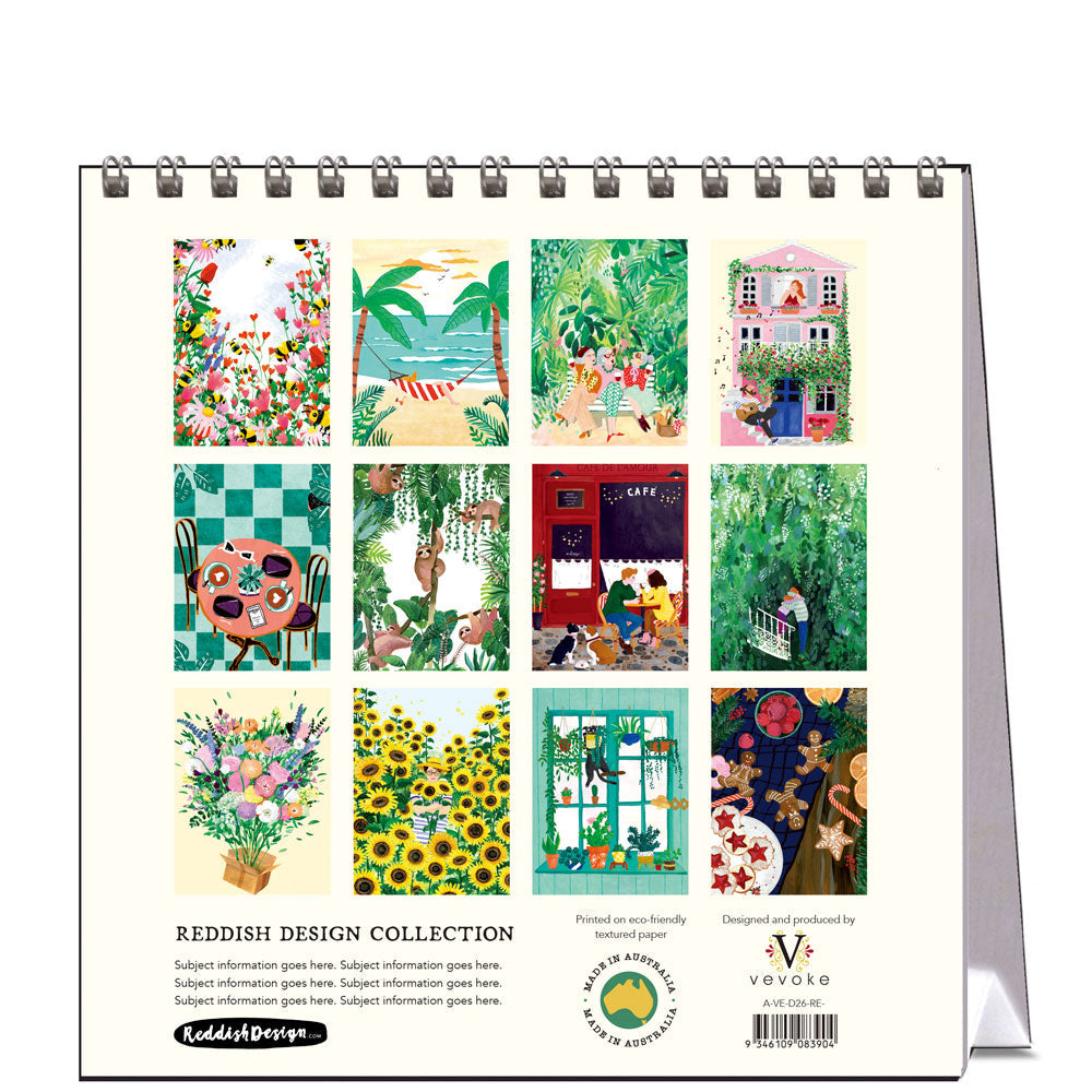 2026 Reddish - Desk Easel Calendar