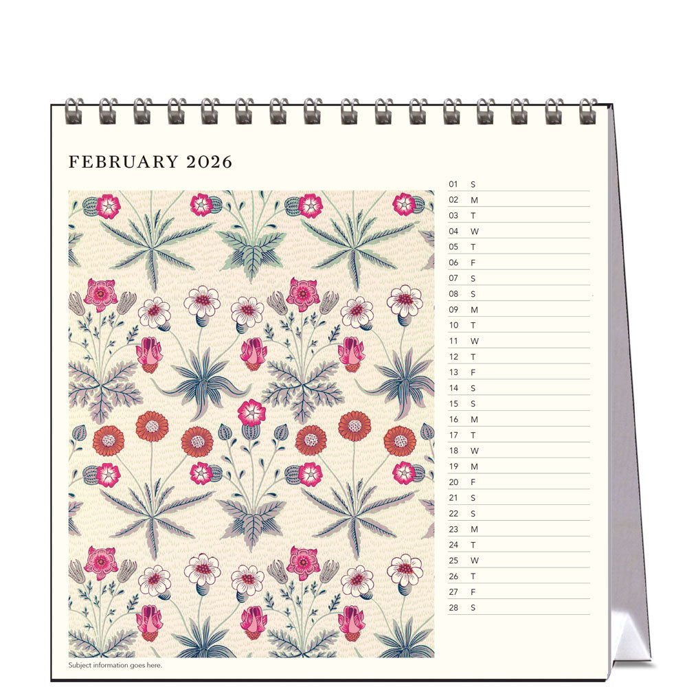 2026 William Morris - Desk Easel Calendar