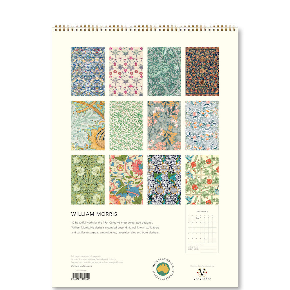 2026 William Morris - Deluxe Wall Calendar