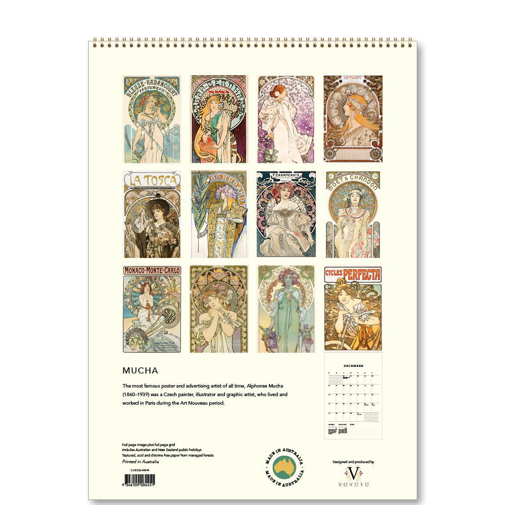 2026 Mucha - Deluxe Wall Calendar