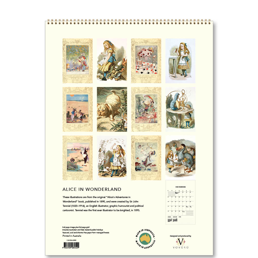2026 Alice in Wonderland - Deluxe Wall Calendar