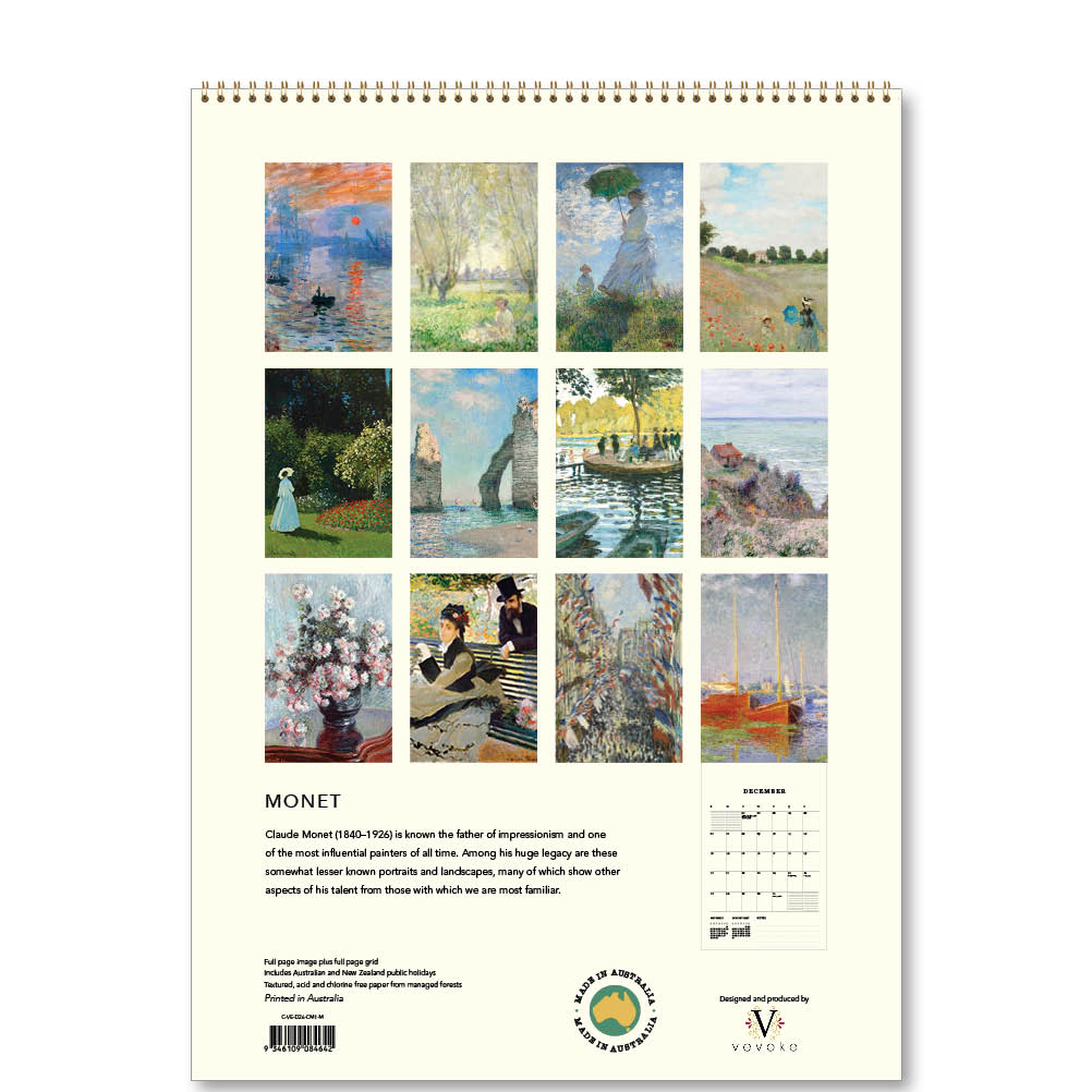 2026 Monet - Deluxe Wall Calendar