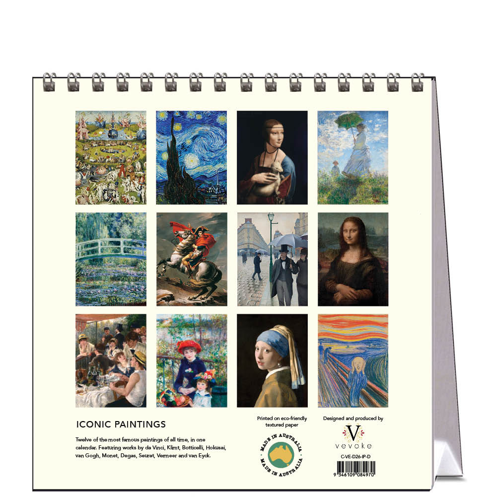 2026 Iconic Paintings - Desk Easel Calendar