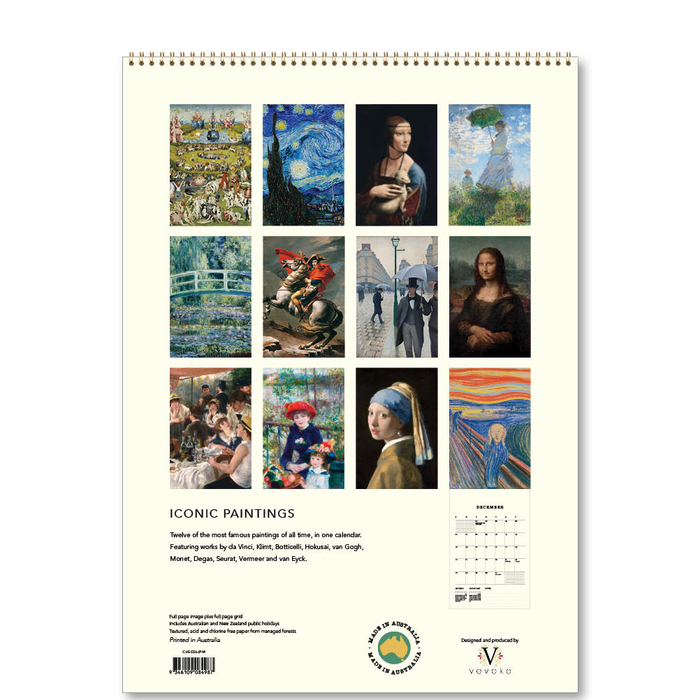 2026 Iconic Paintings - Deluxe Wall Calendar