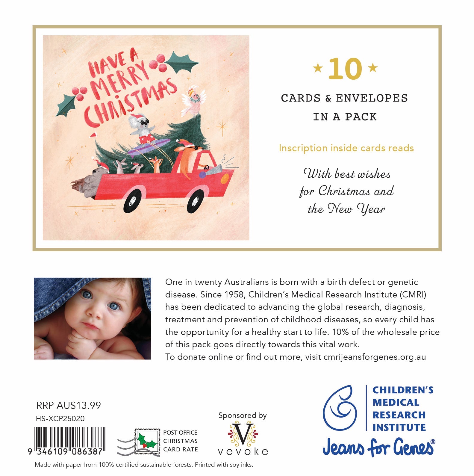 CMRI - Christmas Ride - 10 Charity Christmas Cards Pack