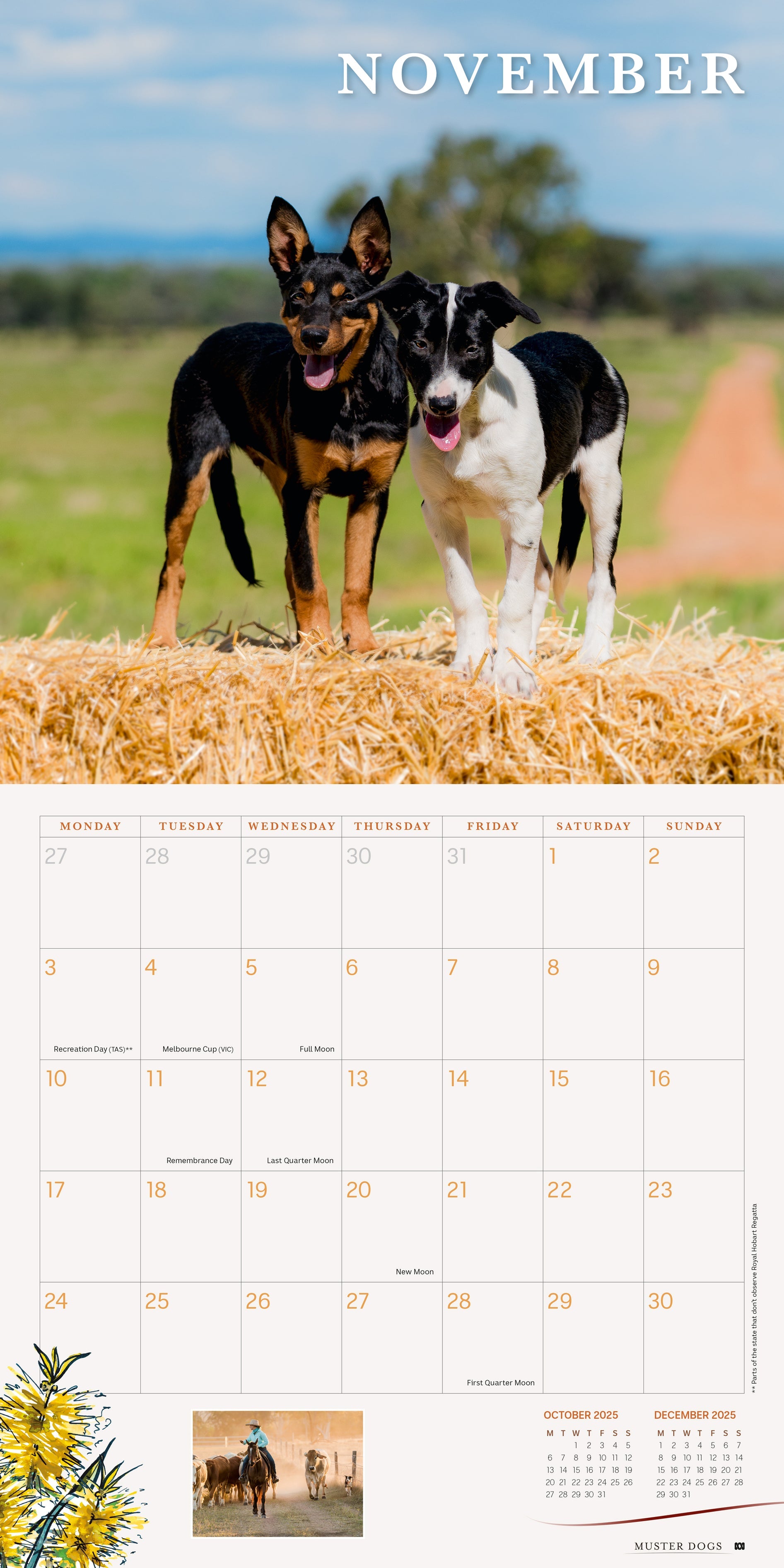 2025 Muster Dogs - Square Wall Calendar