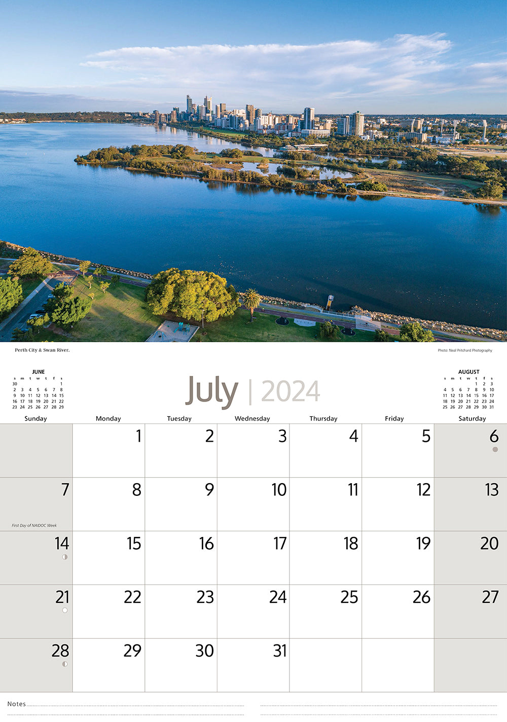 2024 Around Perth (by Artique) - Horizontal Wall Calendar