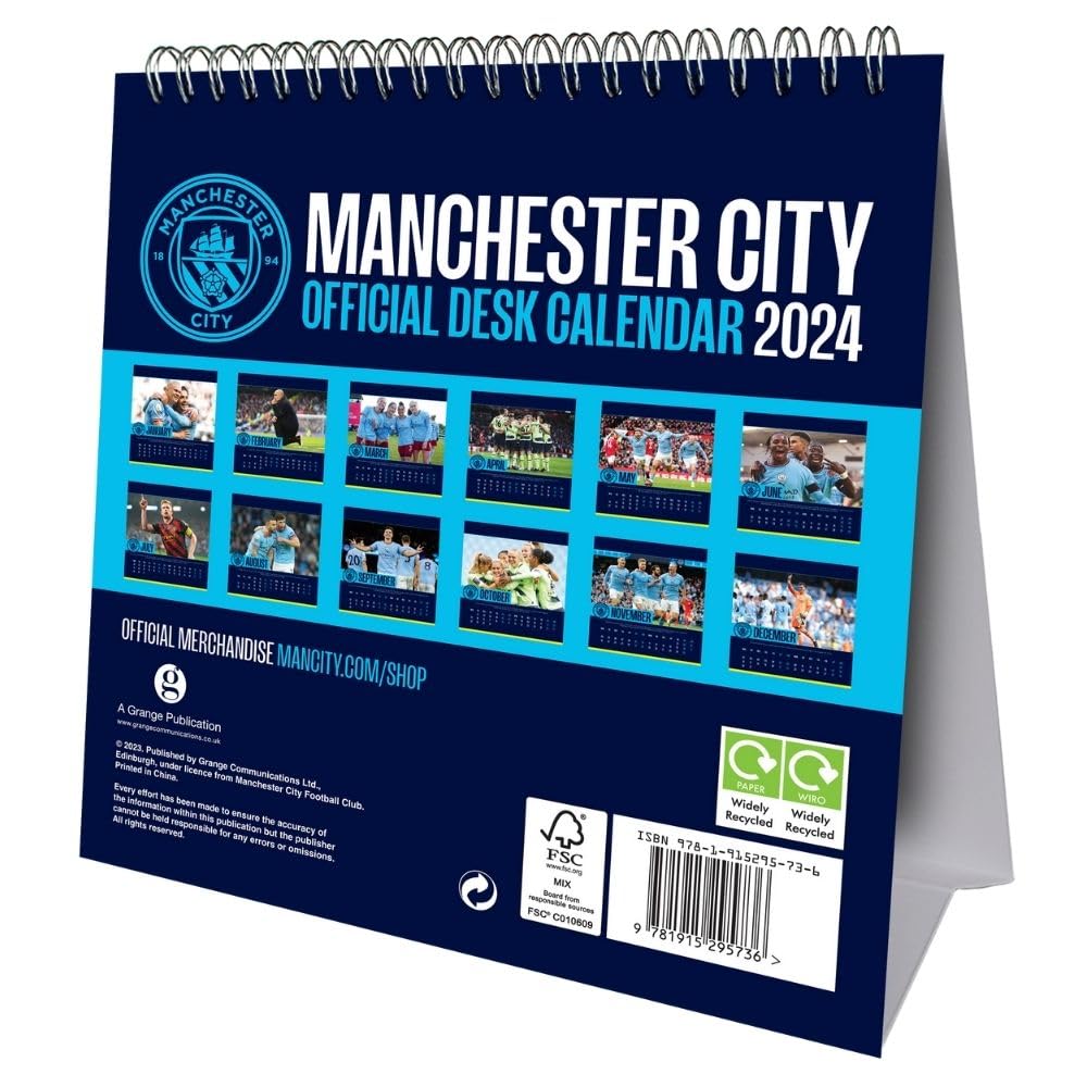 2024 Manchester City FC Desk Easel Calendar