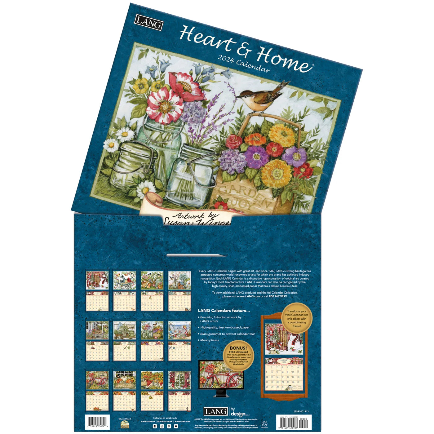 2024 LANG Heart & Home By Susan Winget - Deluxe Wall Calendar