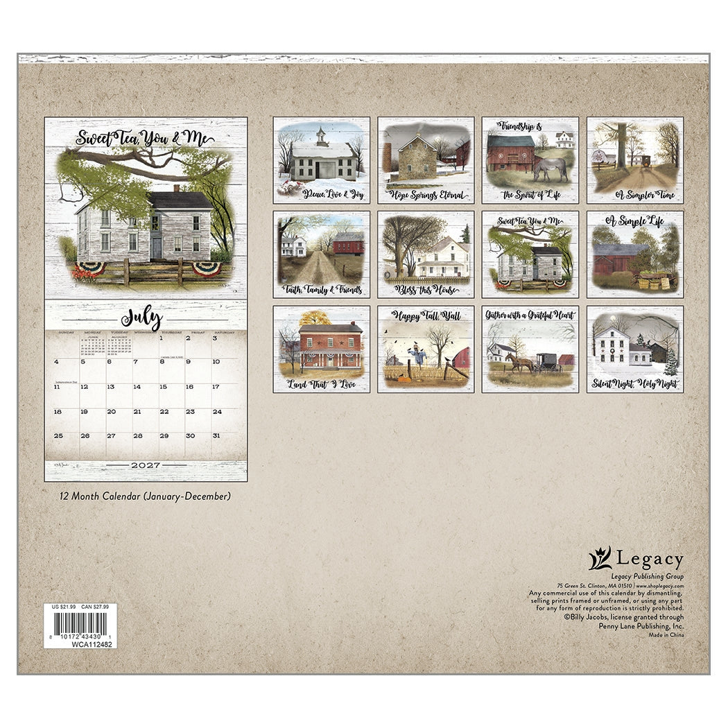 2027 Farmhouse - Deluxe Wall Calendar by Billy Jacobs