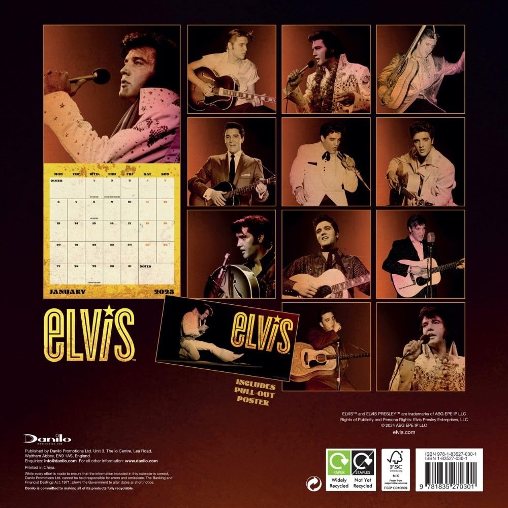 2025 Elvis - Square Wall Calendar