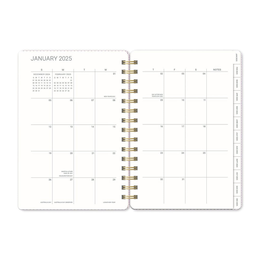 2025 Botanical Bliss - Agatha Monthly And Weekly Dairy/Planner