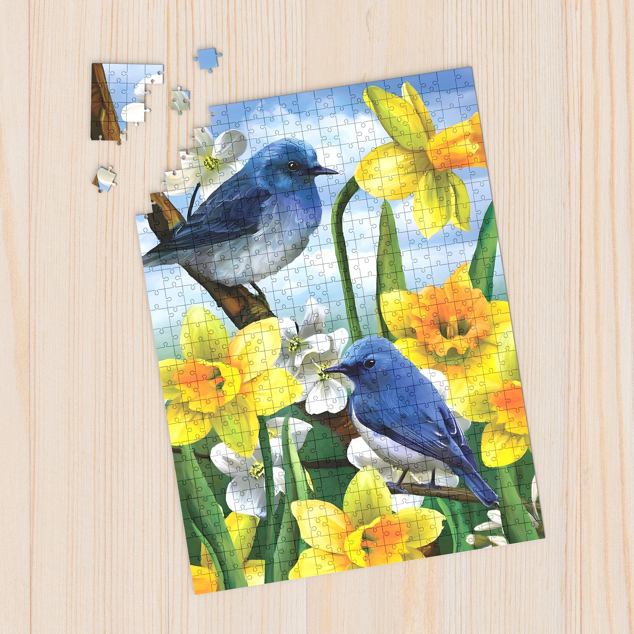 Mountain Bluebirds 1000 Piece - Jigsaw Puzzle