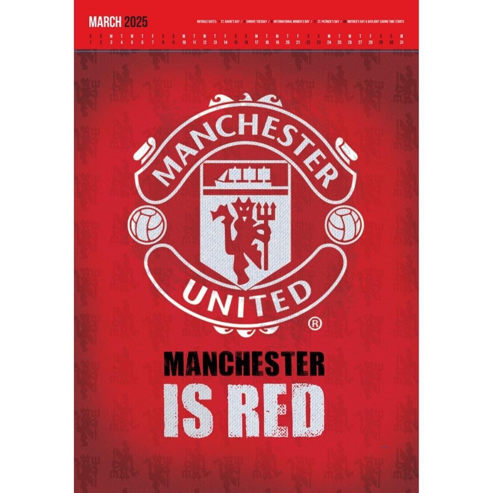 2025 Manchester United Fc - A3 Deluxe Wall Calendar