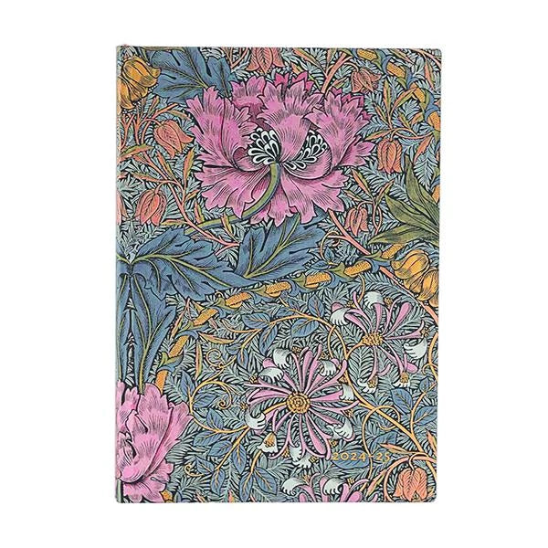 2024-2025 Morris Pink Honeysuckle Horizontal 18-month Hardcover - Monthly & Weekly Diary/Planner