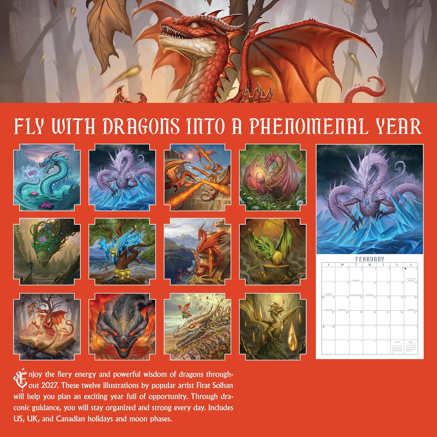 2027 Llewellyn's Dragon - Square Wall Calendar