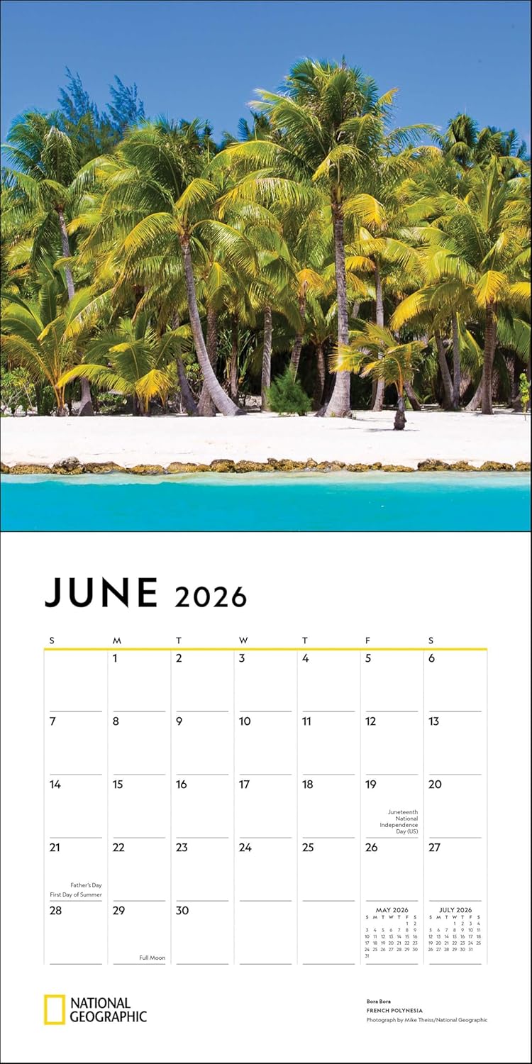 2026 Most Beautiful Places: National Geo - Square Wall Calendar
