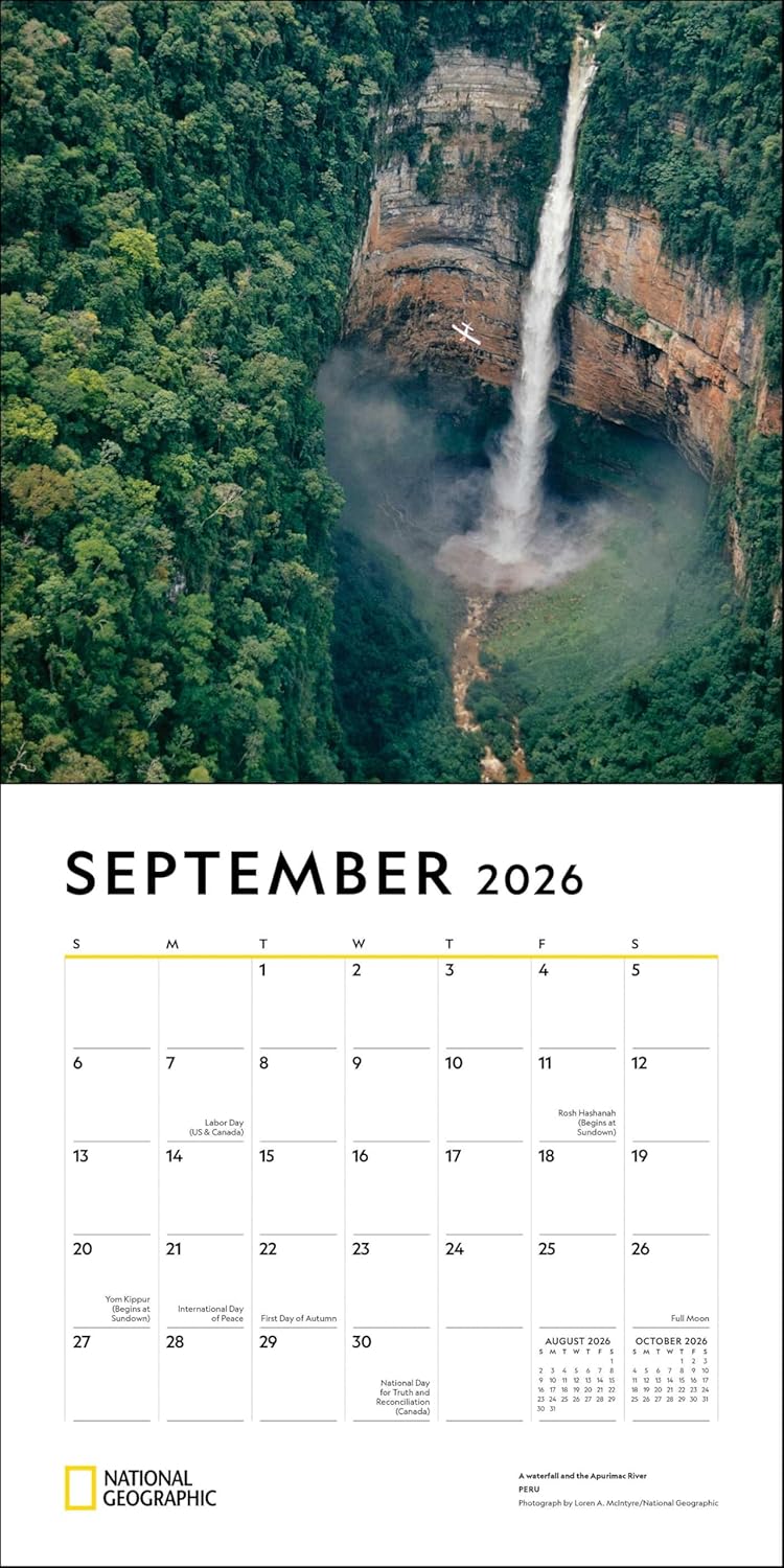 2026 Most Beautiful Places: National Geo - Square Wall Calendar