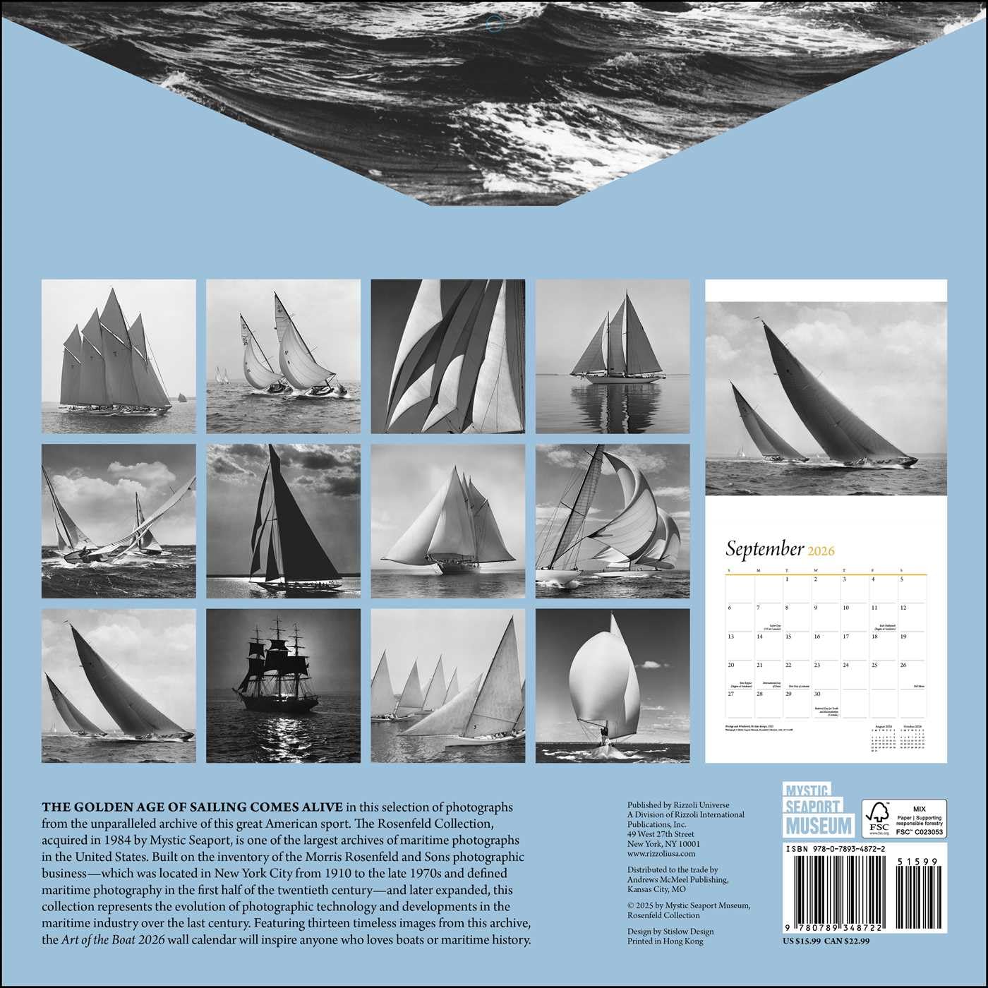 2026 Art of the Boat - Square Wall Calendar