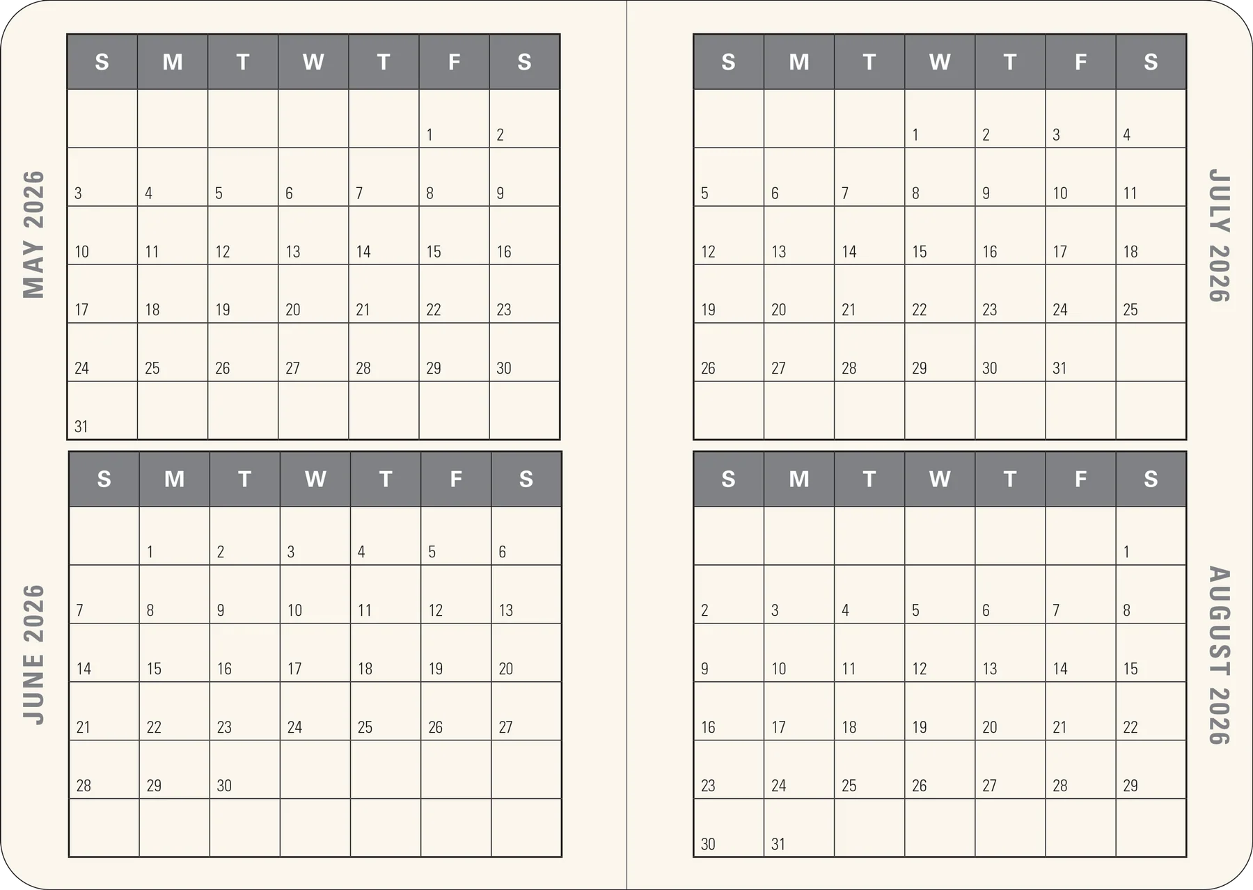 2026 Lavender Wildflowers - Weekly Diary/Planner