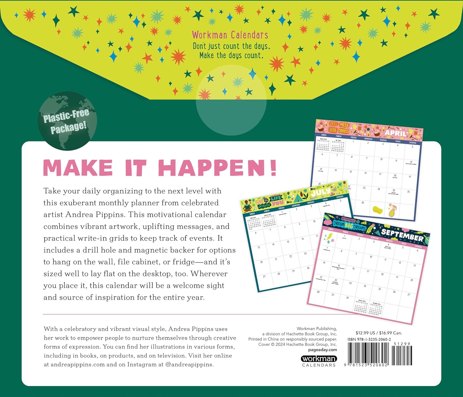 2025 Dream Big Dreams: Inspiration and Organization - Monthly Magnetic Pad Calendar